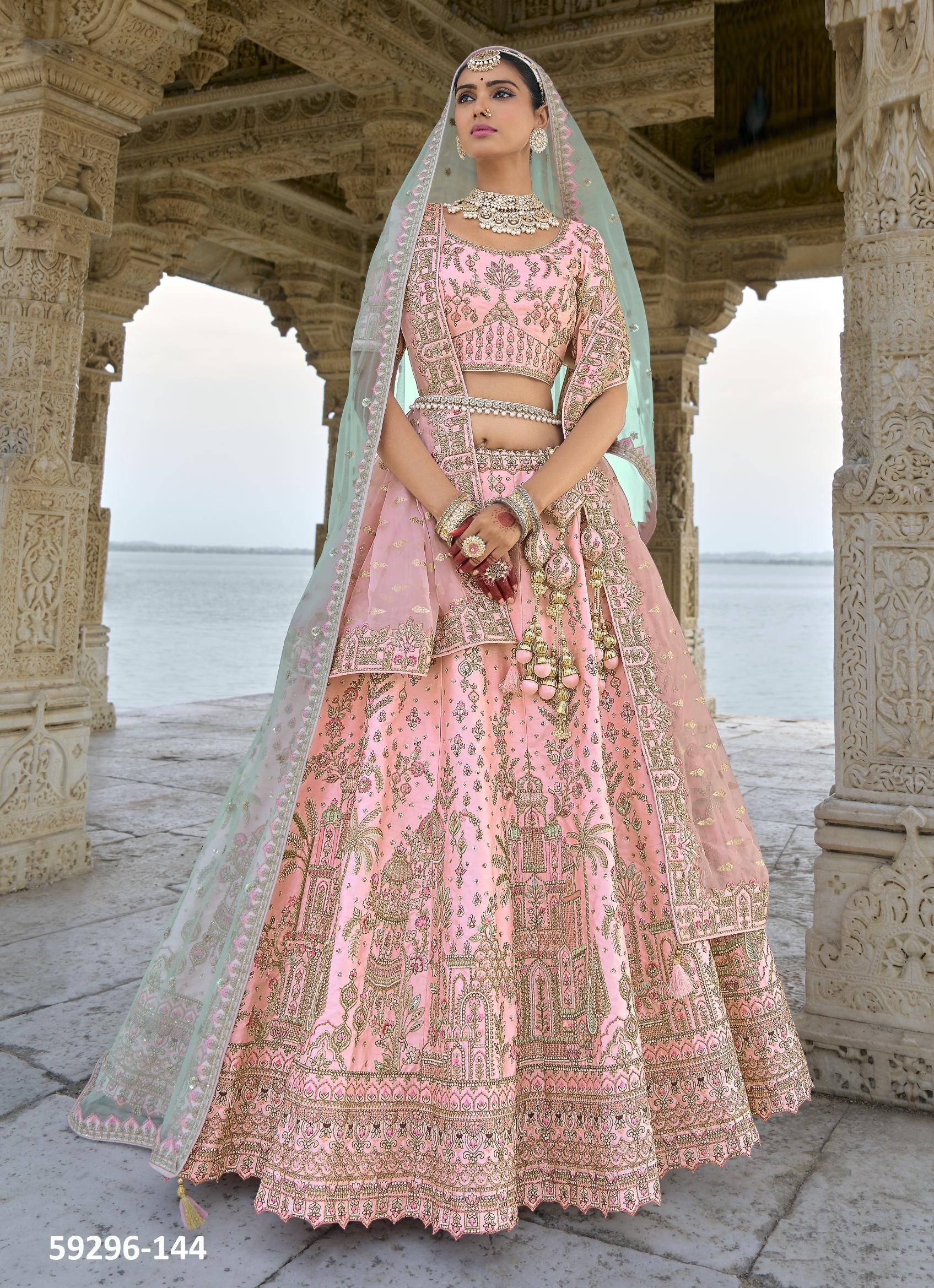ANAARA BRIDAL WEAR - Catalog # 59296 (Set of 15 Semi-Stitched Lehengas) by Brand TATHASTU