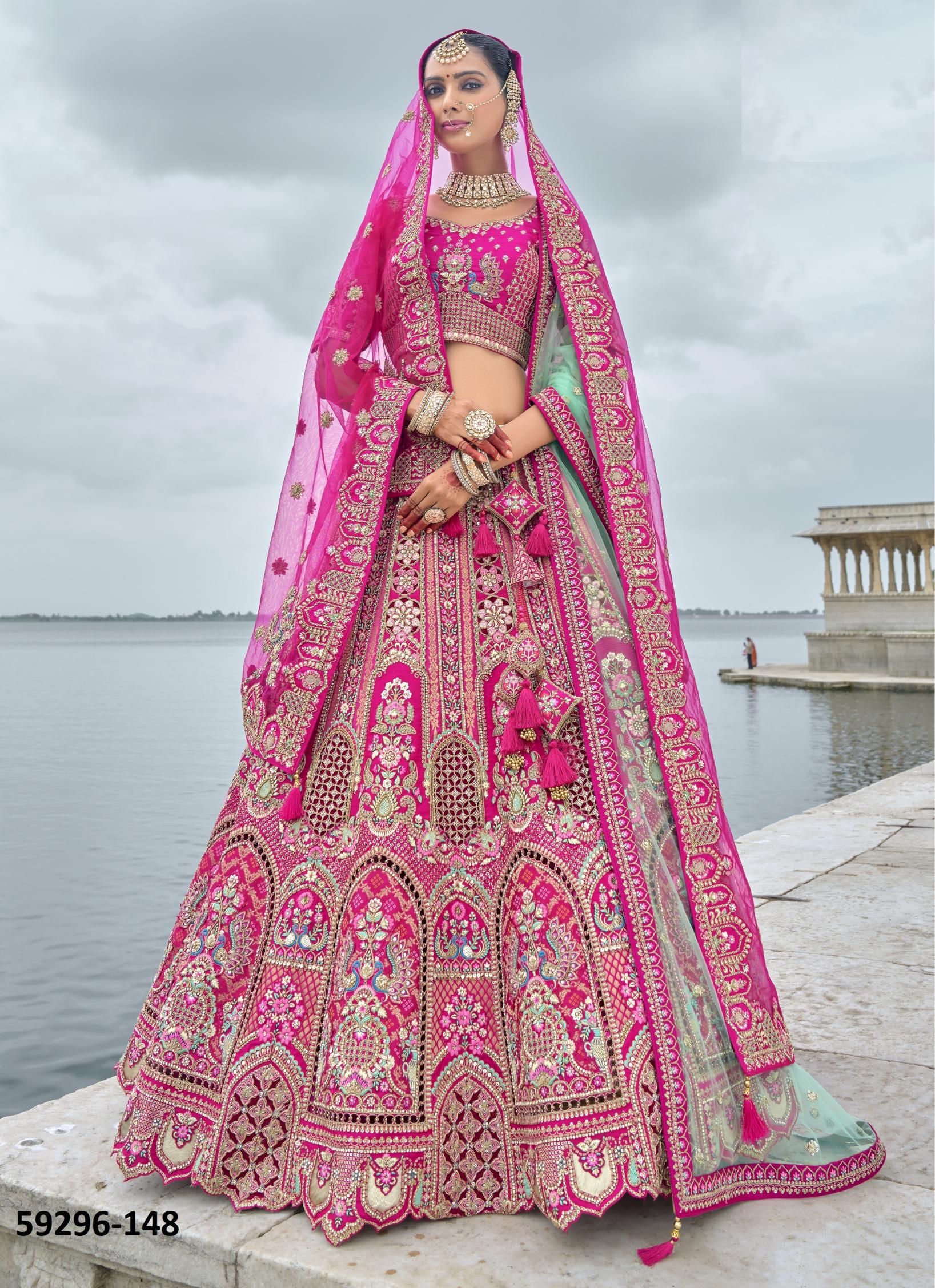 ANAARA BRIDAL WEAR - Catalog # 59296 (Set of 15 Semi-Stitched Lehengas) by Brand TATHASTU