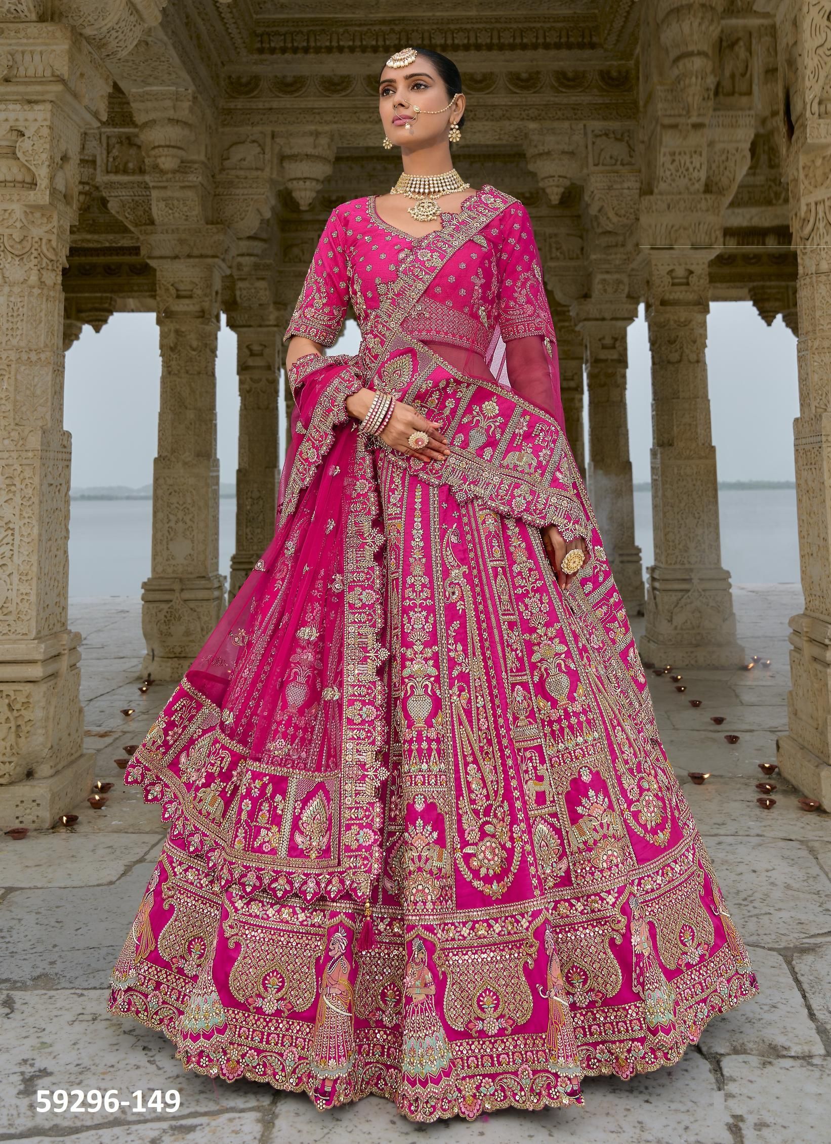 ANAARA BRIDAL WEAR - Catalog # 59296 (Set of 15 Semi-Stitched Lehengas) by Brand TATHASTU