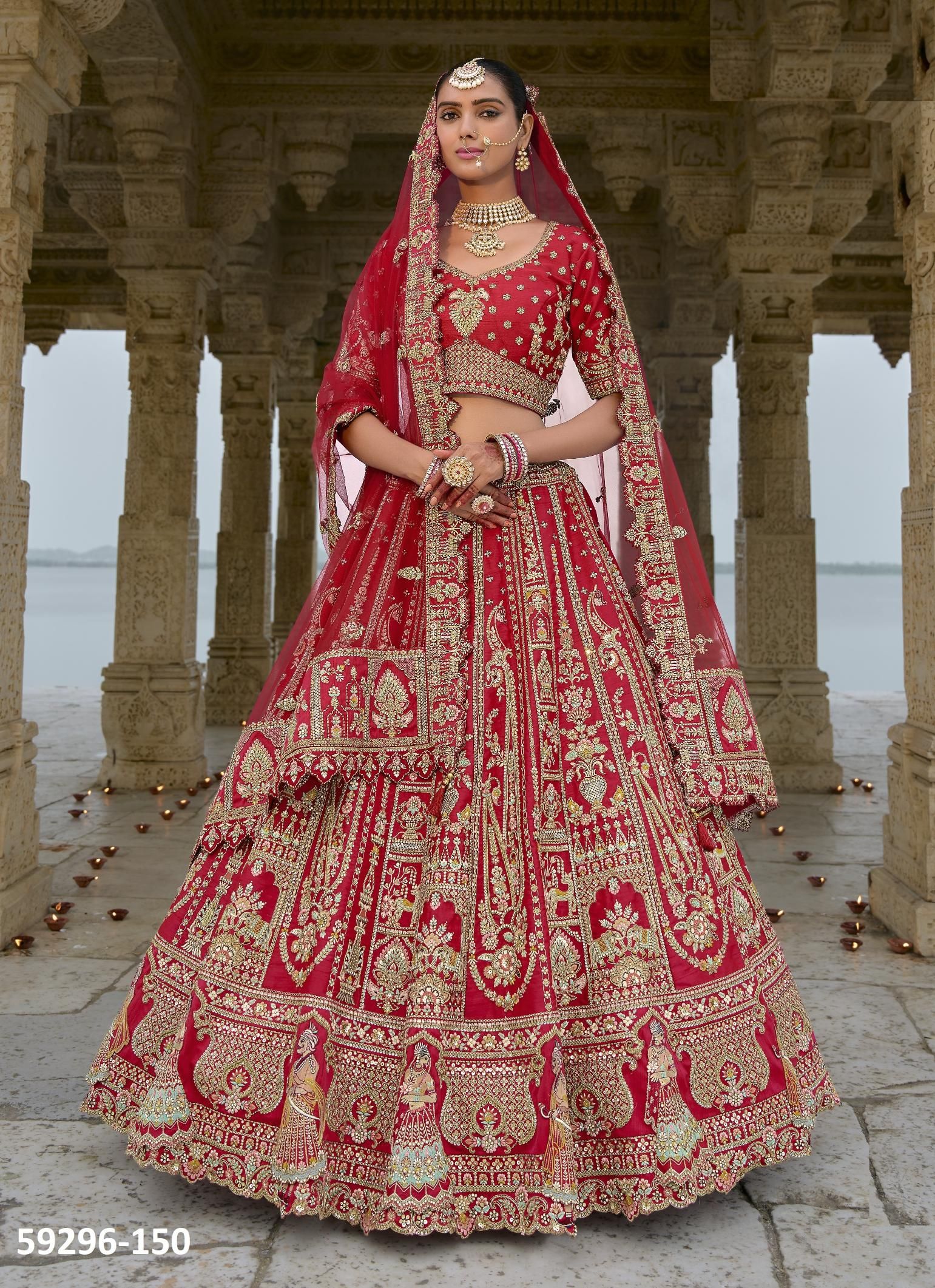 ANAARA BRIDAL WEAR - Catalog # 59296 (Set of 15 Semi-Stitched Lehengas) by Brand TATHASTU