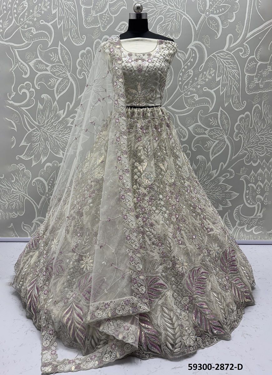 SERIES 2870-2873 - Catalog # 59300 (Set of 8 Semi-Stitched Lehengas) by Brand MEHERIYA