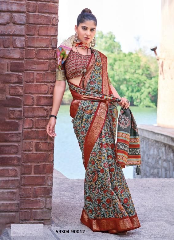 KASHMIR BEAUTY - Catalog # 59304 (Set of 12 Sarees) by Brand VIPUL FASHIONS