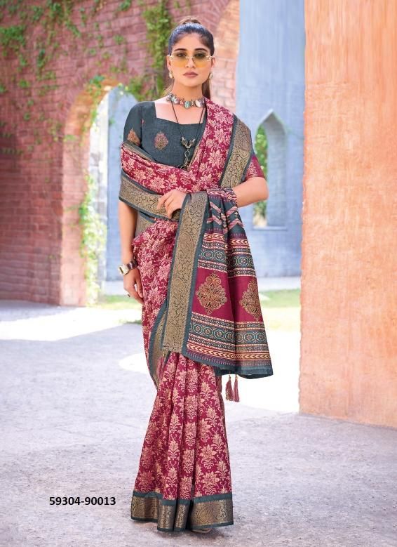 KASHMIR BEAUTY - Catalog # 59304 (Set of 12 Sarees) by Brand VIPUL FASHIONS