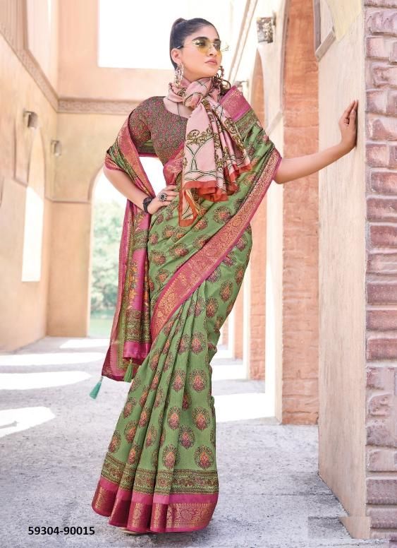KASHMIR BEAUTY - Catalog # 59304 (Set of 12 Sarees) by Brand VIPUL FASHIONS