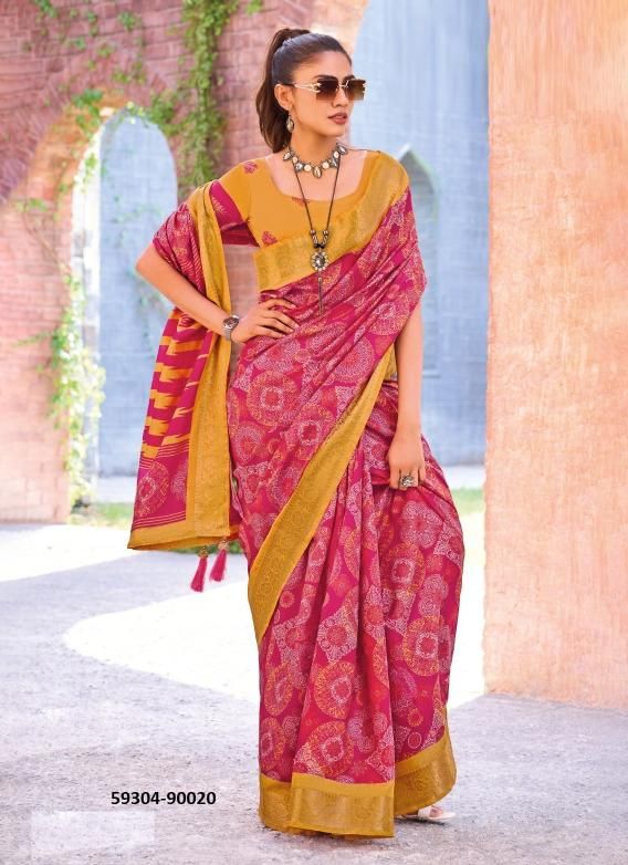 KASHMIR BEAUTY - Catalog # 59304 (Set of 12 Sarees) by Brand VIPUL FASHIONS