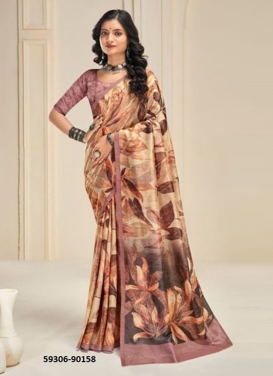 FLORAL SILK - Catalog # 59306 (Set of 12 Sarees) by Brand VIPUL FASHIONS