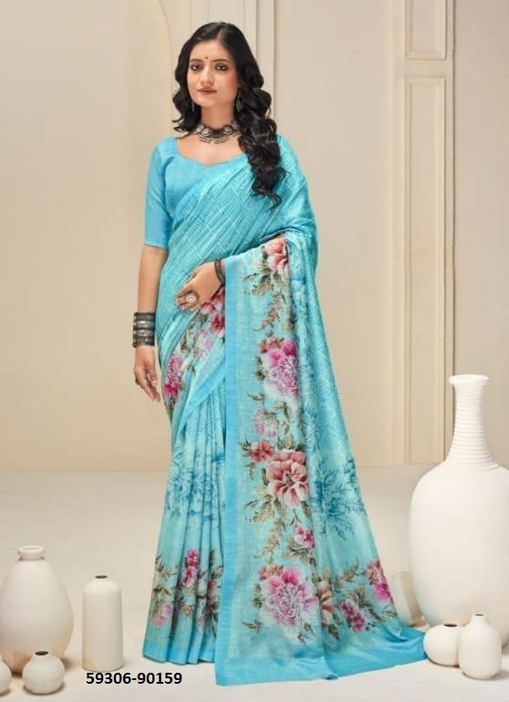 FLORAL SILK - Catalog # 59306 (Set of 12 Sarees) by Brand VIPUL FASHIONS