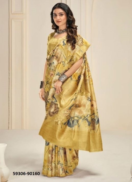 FLORAL SILK - Catalog # 59306 (Set of 12 Sarees) by Brand VIPUL FASHIONS