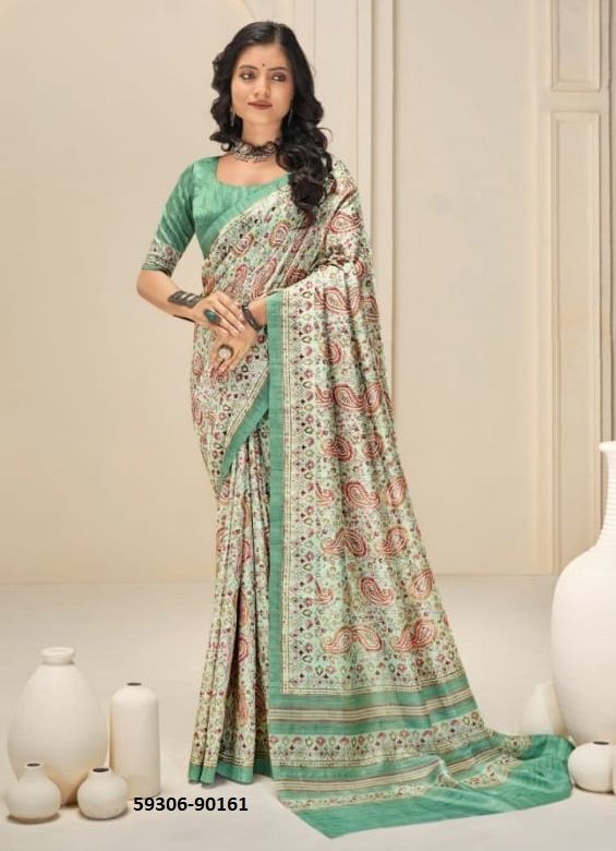 FLORAL SILK - Catalog # 59306 (Set of 12 Sarees) by Brand VIPUL FASHIONS