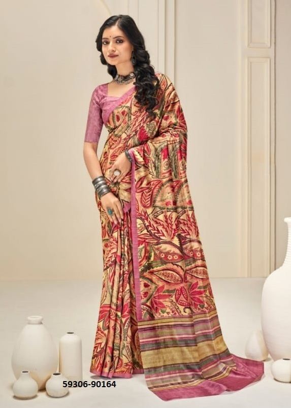 FLORAL SILK - Catalog # 59306 (Set of 12 Sarees) by Brand VIPUL FASHIONS