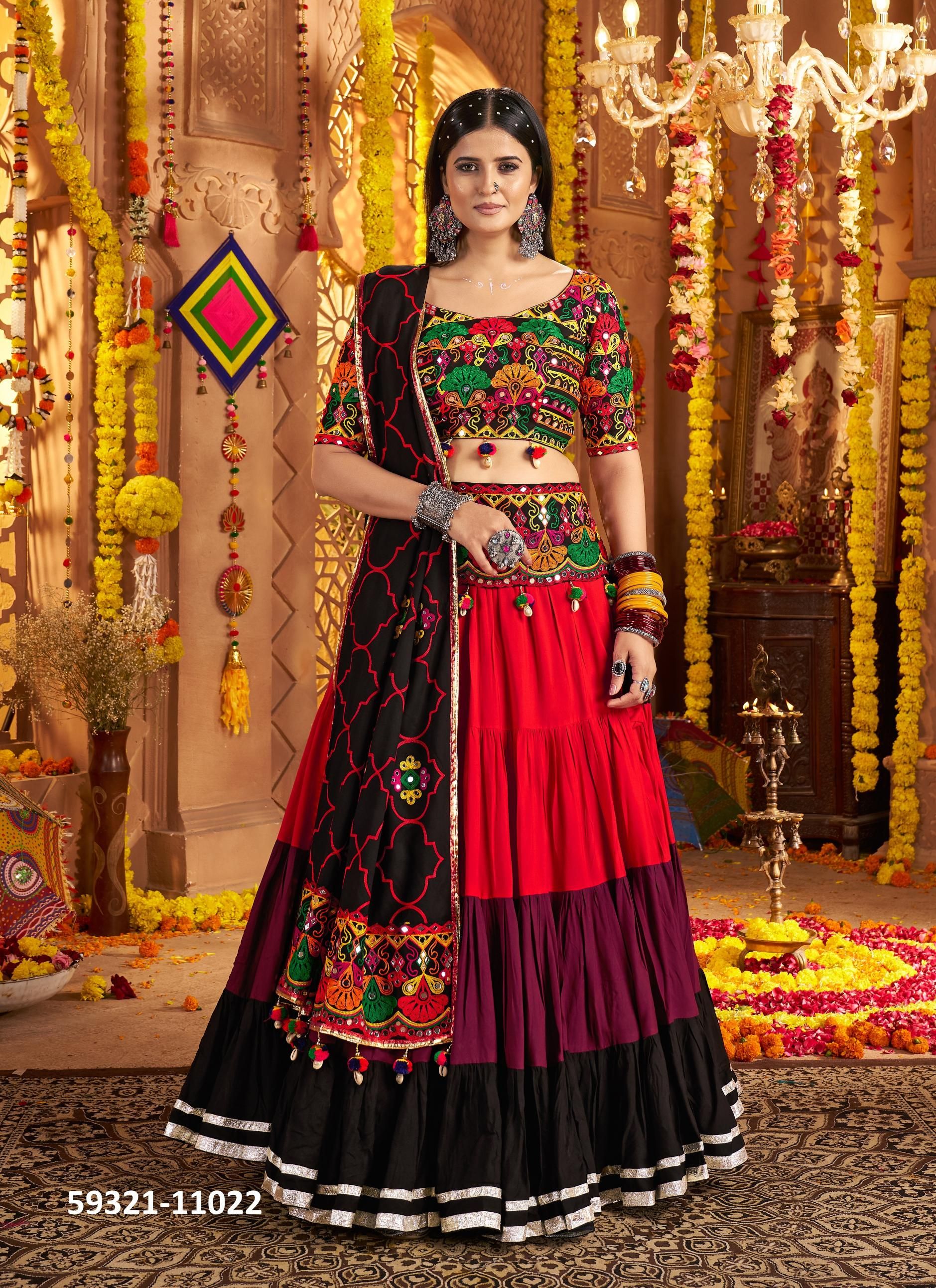 RAAS 21 - Catalog # 59321 (Set of 3 Readymade Lehengas) by Brand MEHERIYA RAAS 21 - Catalog # 59321 (Set of 3 Readymade Lehengas) by Brand MEHERIYA