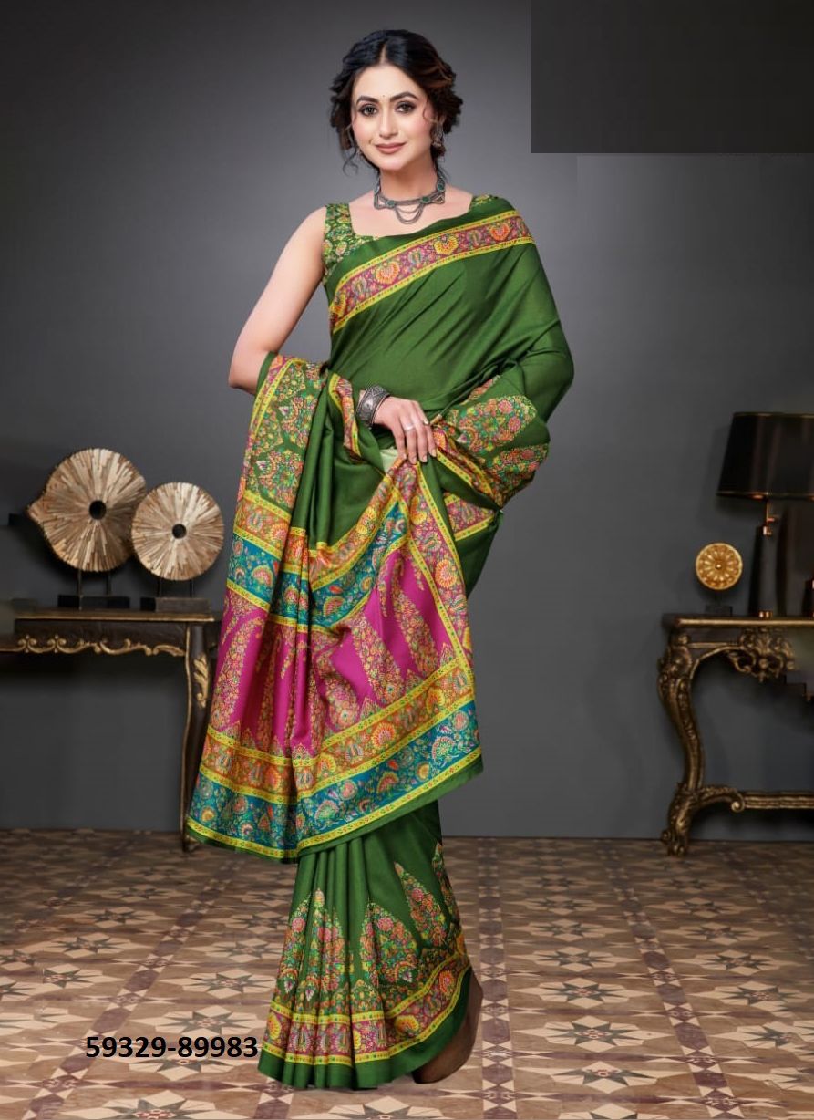 MICRO SILK 1 - Catalog # 59329 (Set of 6 Sarees) by Brand VIPUL FASHIONS