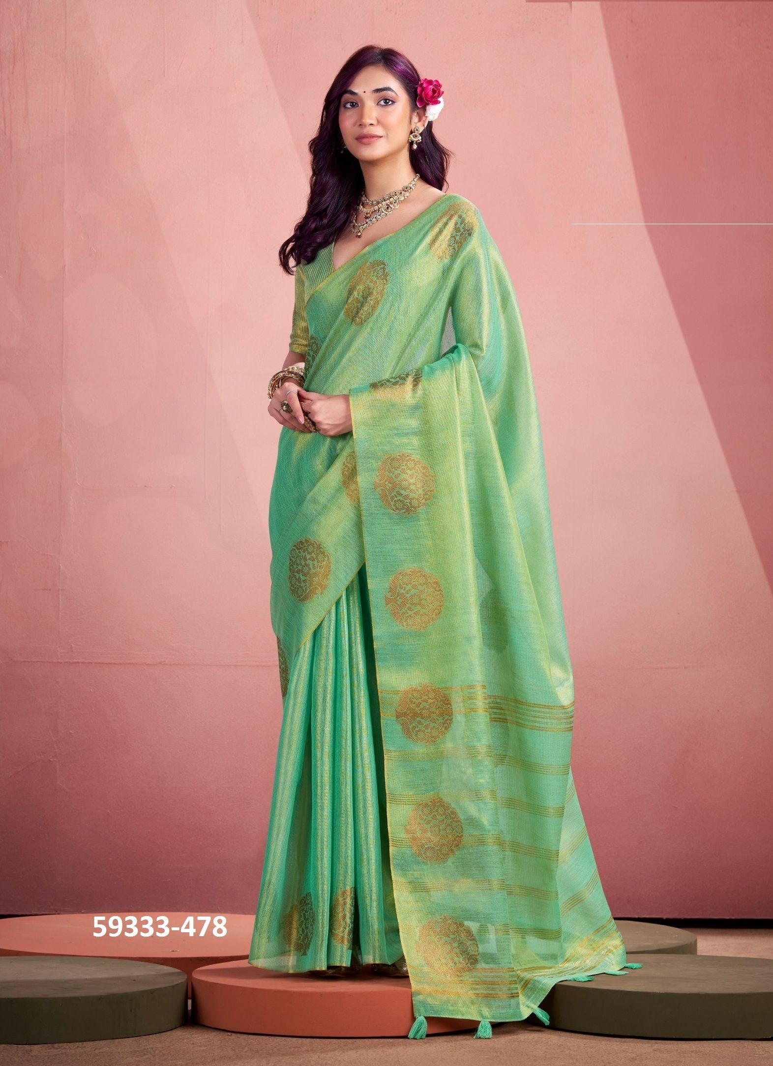 MINI SILK - Catalog # 59333 (Set of 6 Sarees) by Brand MEHERIYA MINI SILK - Catalog # 59333 (Set of 6 Sarees) by Brand MEHERIYA