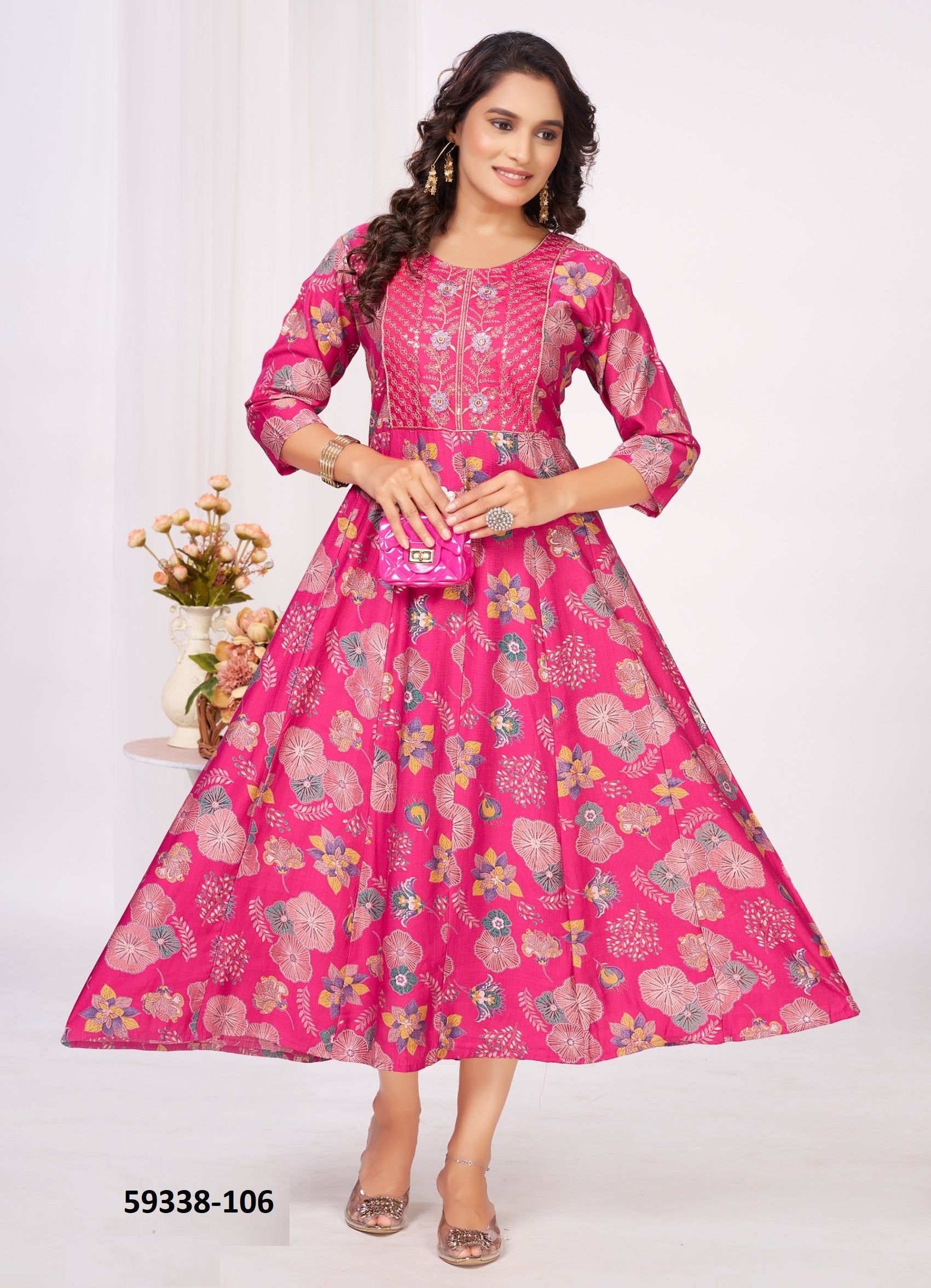 ANGEL 2 - Catalog # 59338 (Set of 6 Readymade Women's Kurtis / Tops) by Brand DEE CEE