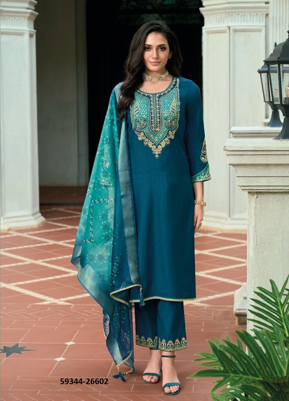 SAJAWAT - Catalog # 59344 (Set of 4 Readymade Salwar Suits) by Brand LILY & LALI