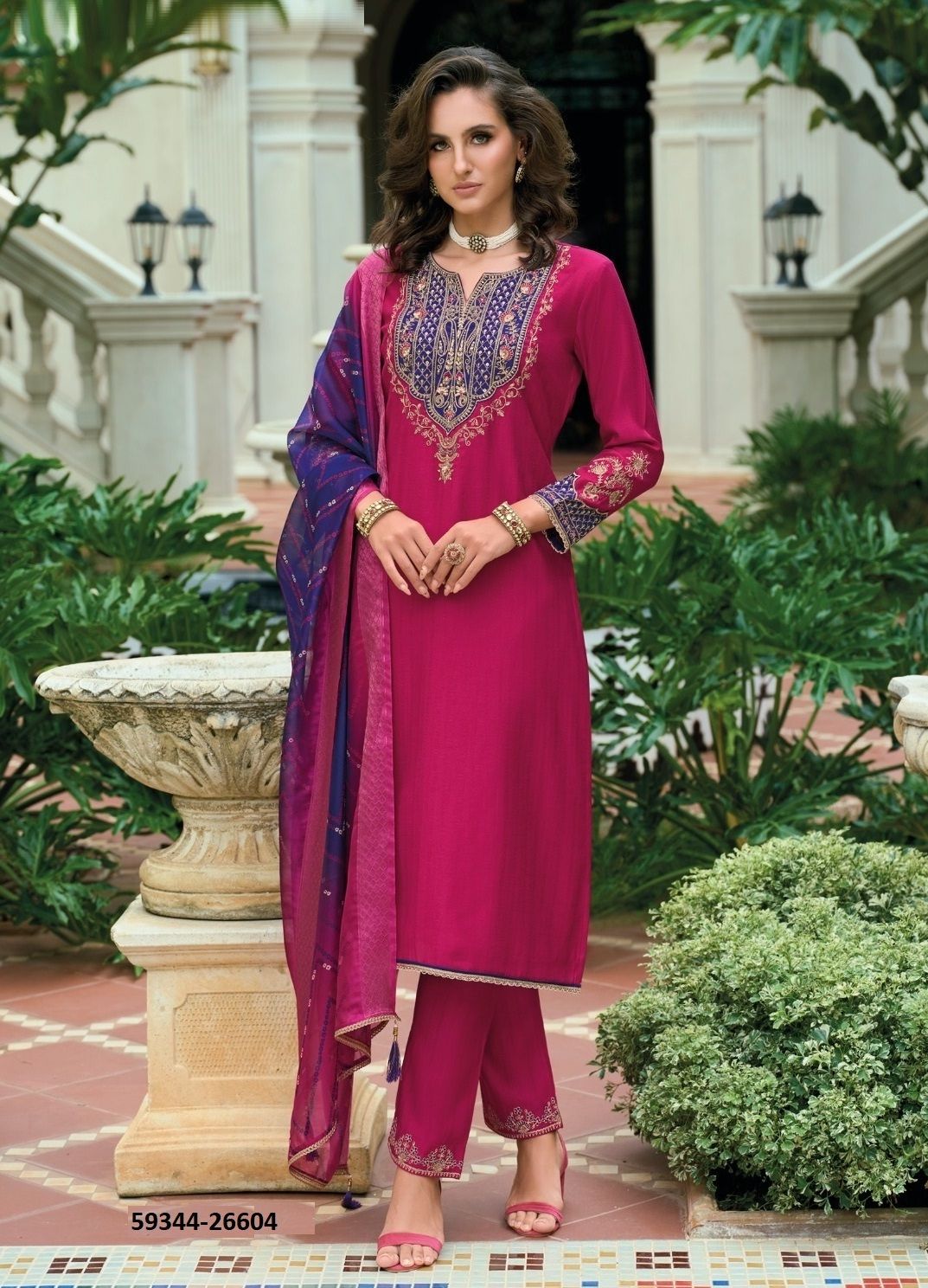 SAJAWAT - Catalog # 59344 (Set of 4 Readymade Salwar Suits) by Brand LILY & LALI