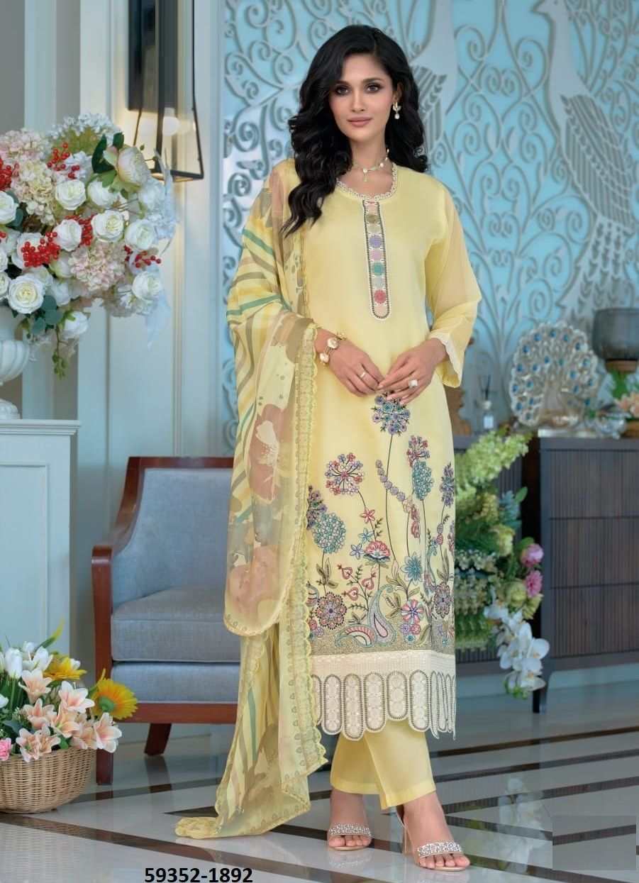 LARISA - Catalog # 59352 (Set of 3 Readymade Salwar Suits) by Brand ZAVERI LARISA - Catalog # 59352 (Set of 3 Readymade Salwar Suits) by Brand ZAVERI