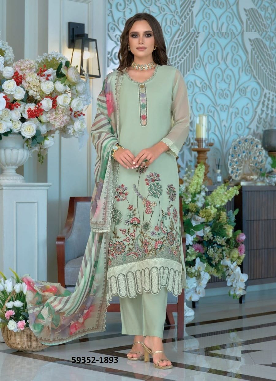 LARISA - Catalog # 59352 (Set of 3 Readymade Salwar Suits) by Brand ZAVERI LARISA - Catalog # 59352 (Set of 3 Readymade Salwar Suits) by Brand ZAVERI