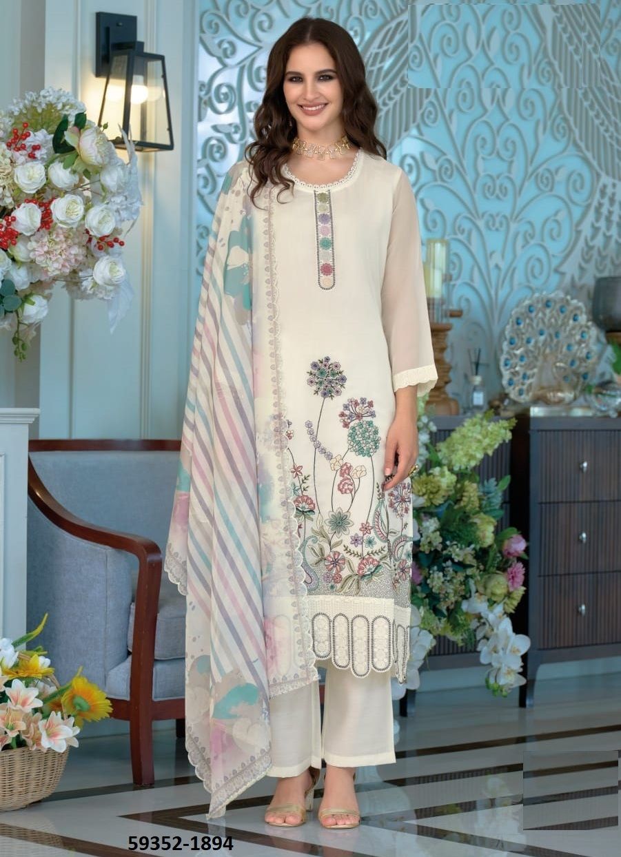LARISA - Catalog # 59352 (Set of 3 Readymade Salwar Suits) by Brand ZAVERI LARISA - Catalog # 59352 (Set of 3 Readymade Salwar Suits) by Brand ZAVERI