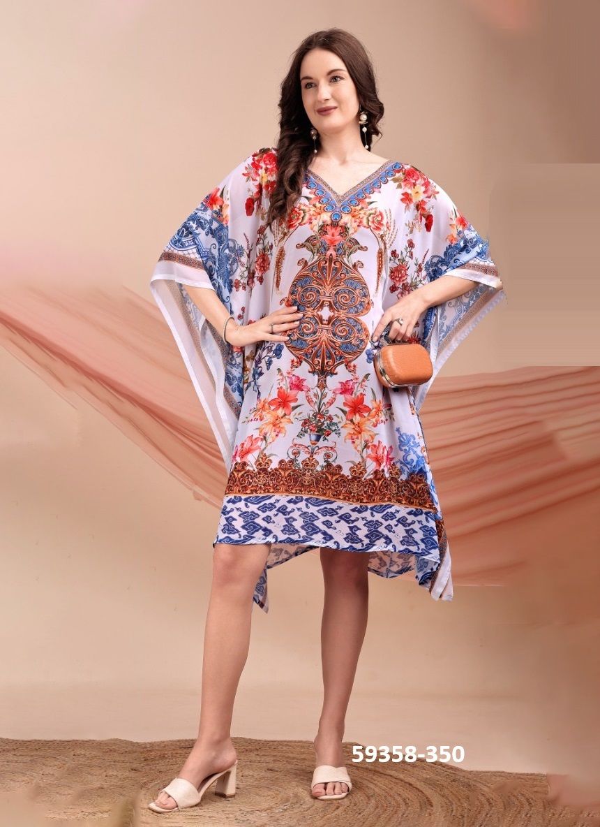 BEACH WEAR KAFTAN 7 - Catalog # 59358 (Set of 8 Kaftans / Ponchos) by Brand MEHERIYA