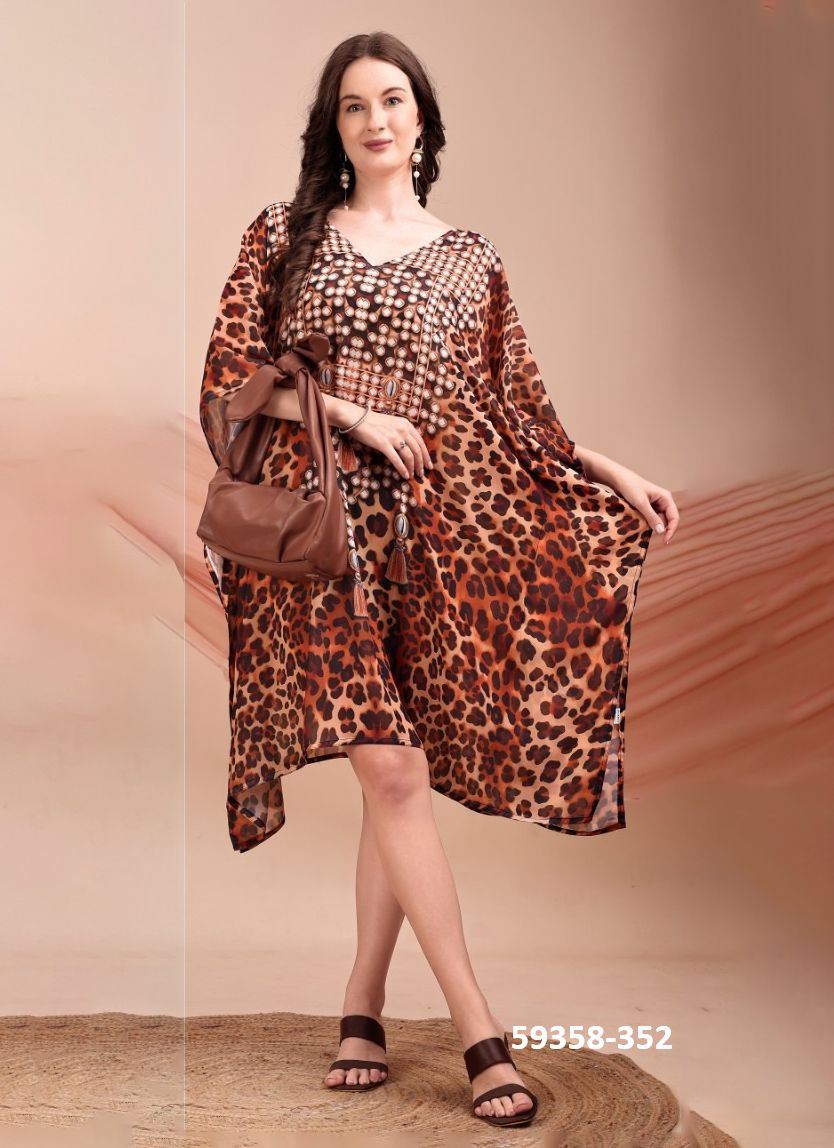 BEACH WEAR KAFTAN 7 - Catalog # 59358 (Set of 8 Kaftans / Ponchos) by Brand MEHERIYA