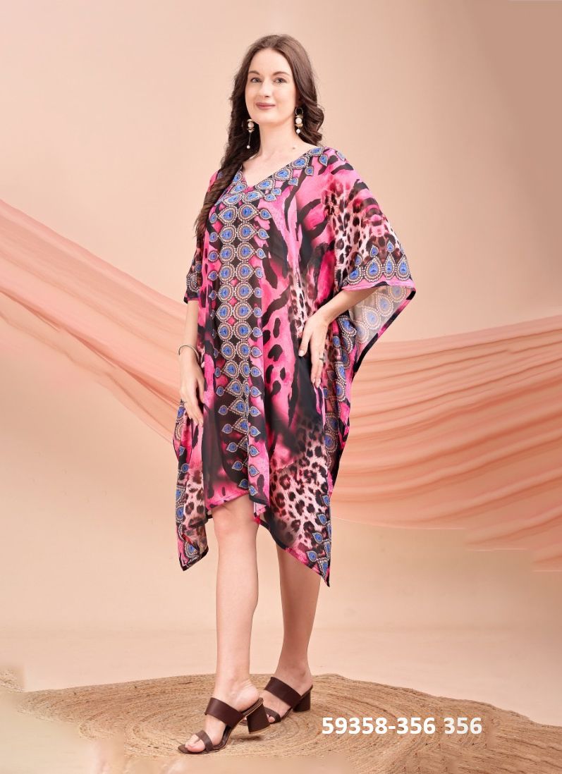 BEACH WEAR KAFTAN 7 - Catalog # 59358 (Set of 8 Kaftans / Ponchos) by Brand MEHERIYA
