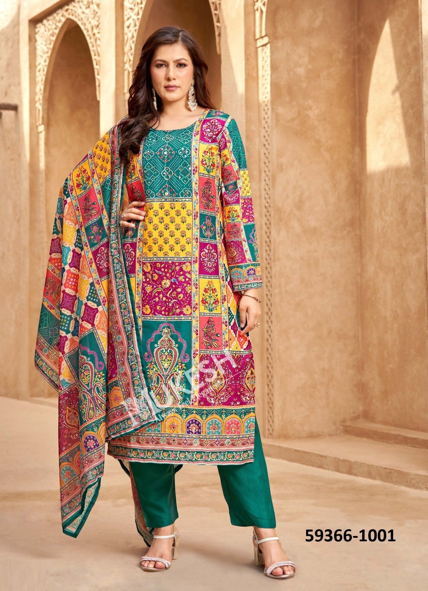 BIN SAEED - Catalog # 59366 (Set of 6 Readymade Salwar Suits) by Brand MUKESH BIN SAEED - Catalog # 59366 (Set of 6 Readymade Salwar Suits) by Brand MUKESH