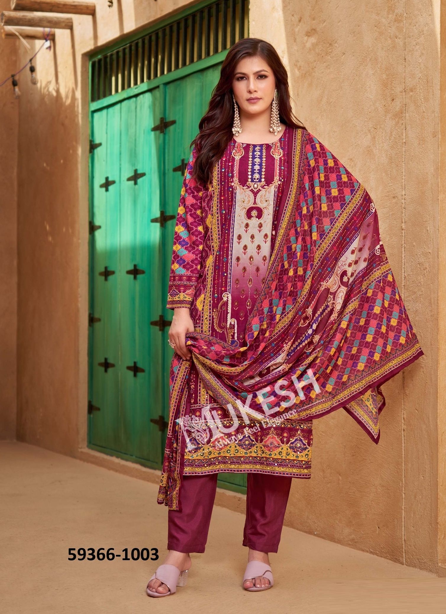BIN SAEED - Catalog # 59366 (Set of 6 Readymade Salwar Suits) by Brand MUKESH BIN SAEED - Catalog # 59366 (Set of 6 Readymade Salwar Suits) by Brand MUKESH