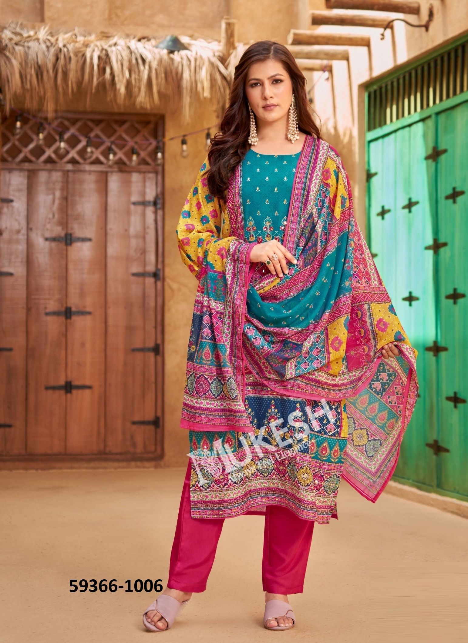 BIN SAEED - Catalog # 59366 (Set of 6 Readymade Salwar Suits) by Brand MUKESH BIN SAEED - Catalog # 59366 (Set of 6 Readymade Salwar Suits) by Brand MUKESH