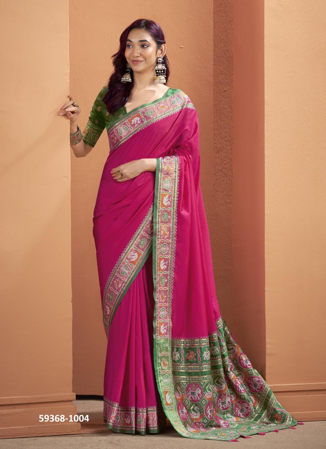 VRUNDAVAN SILK - Catalog # 59368 (Set of 6 Sarees) by Brand MEHERIYA