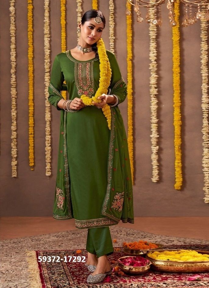 TAVISHA - Catalog # 59372 (Set of 6 Semi-Stitched / Un-Stitched Suits) by Brand KALARANG