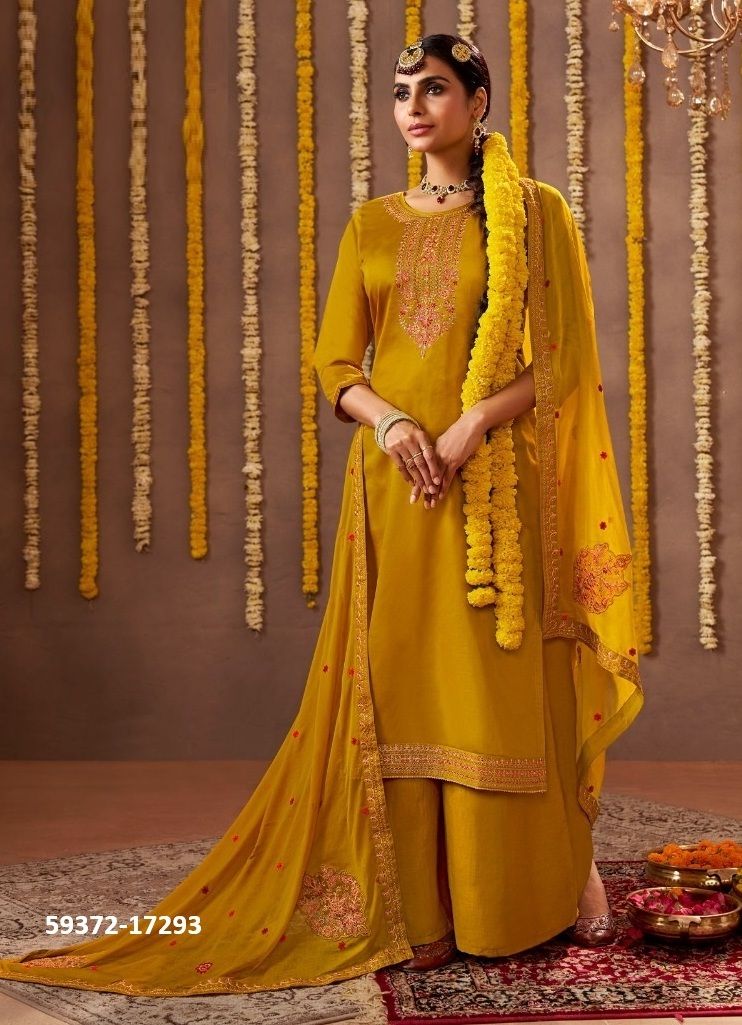 TAVISHA - Catalog # 59372 (Set of 6 Semi-Stitched / Un-Stitched Suits) by Brand KALARANG