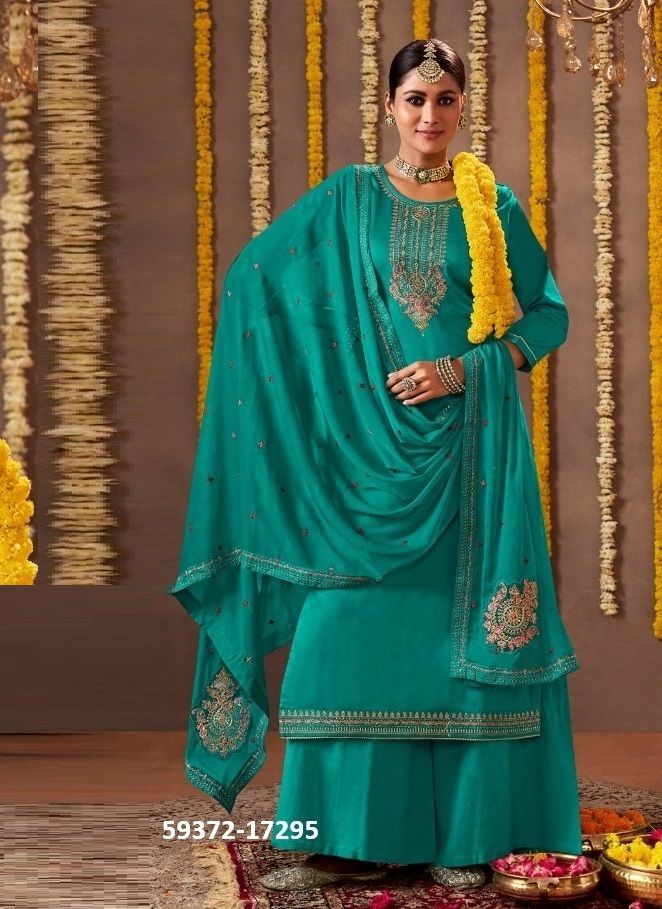 TAVISHA - Catalog # 59372 (Set of 6 Semi-Stitched / Un-Stitched Suits) by Brand KALARANG