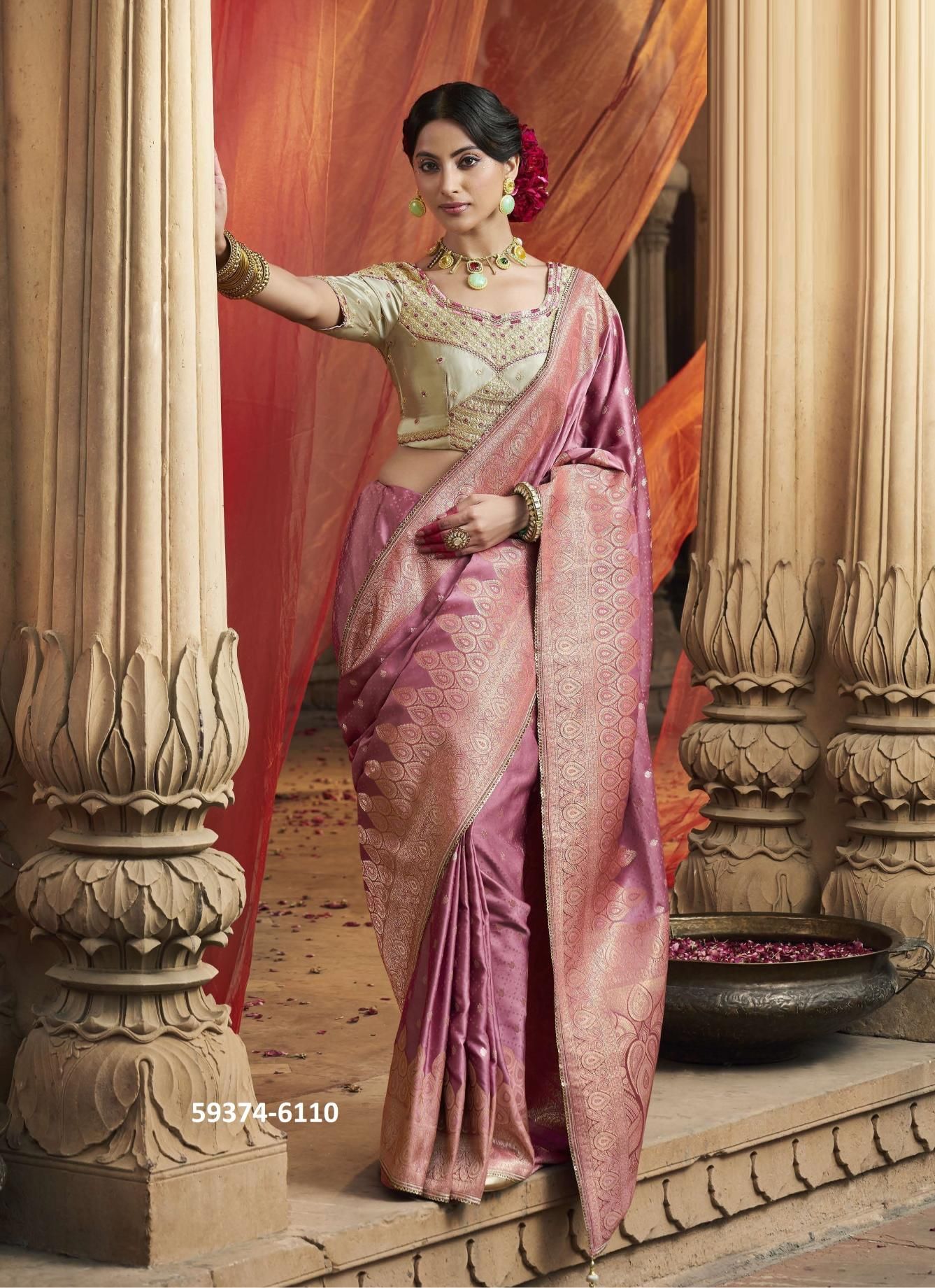 KAYA - Catalog # 59374 (Set of 8 Sarees) by Brand KIRA FASHIONS