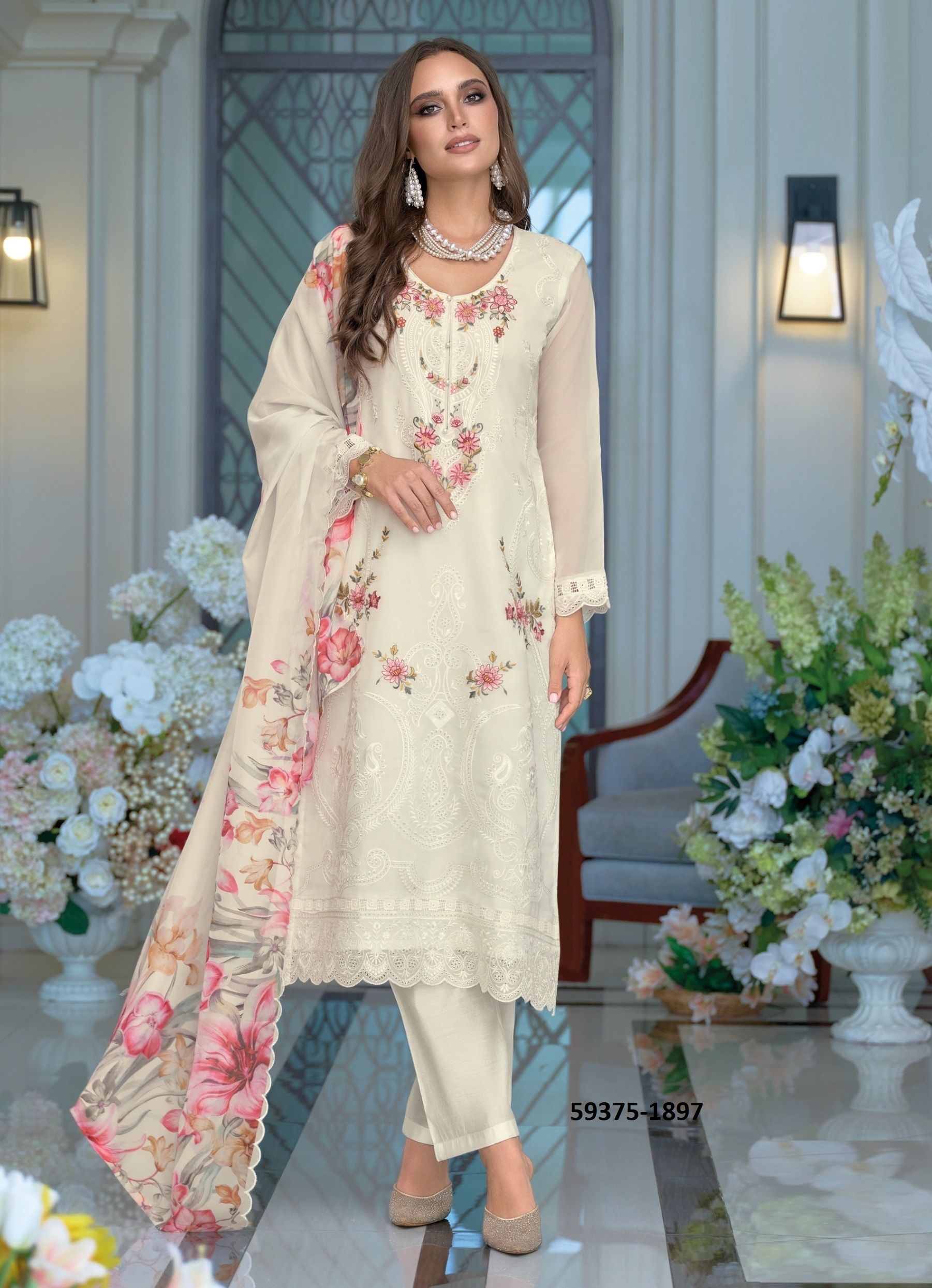ERINA - Catalog # 59375 (Set of 3 Readymade Salwar Suits) by Brand ZAVERI WOMAN