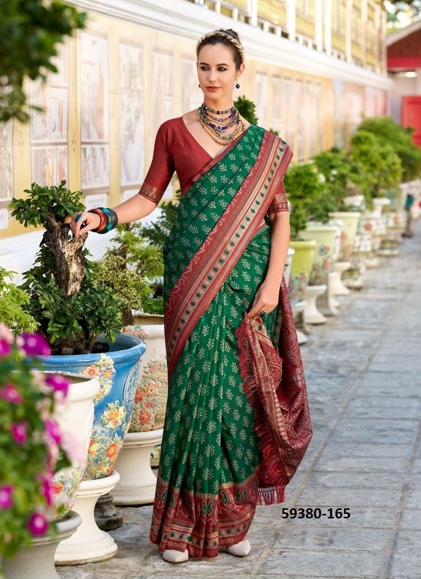 TAJ MAHAL 2 - Catalog # 59380 (Set of 8 Sarees) by Brand MEHERIYA