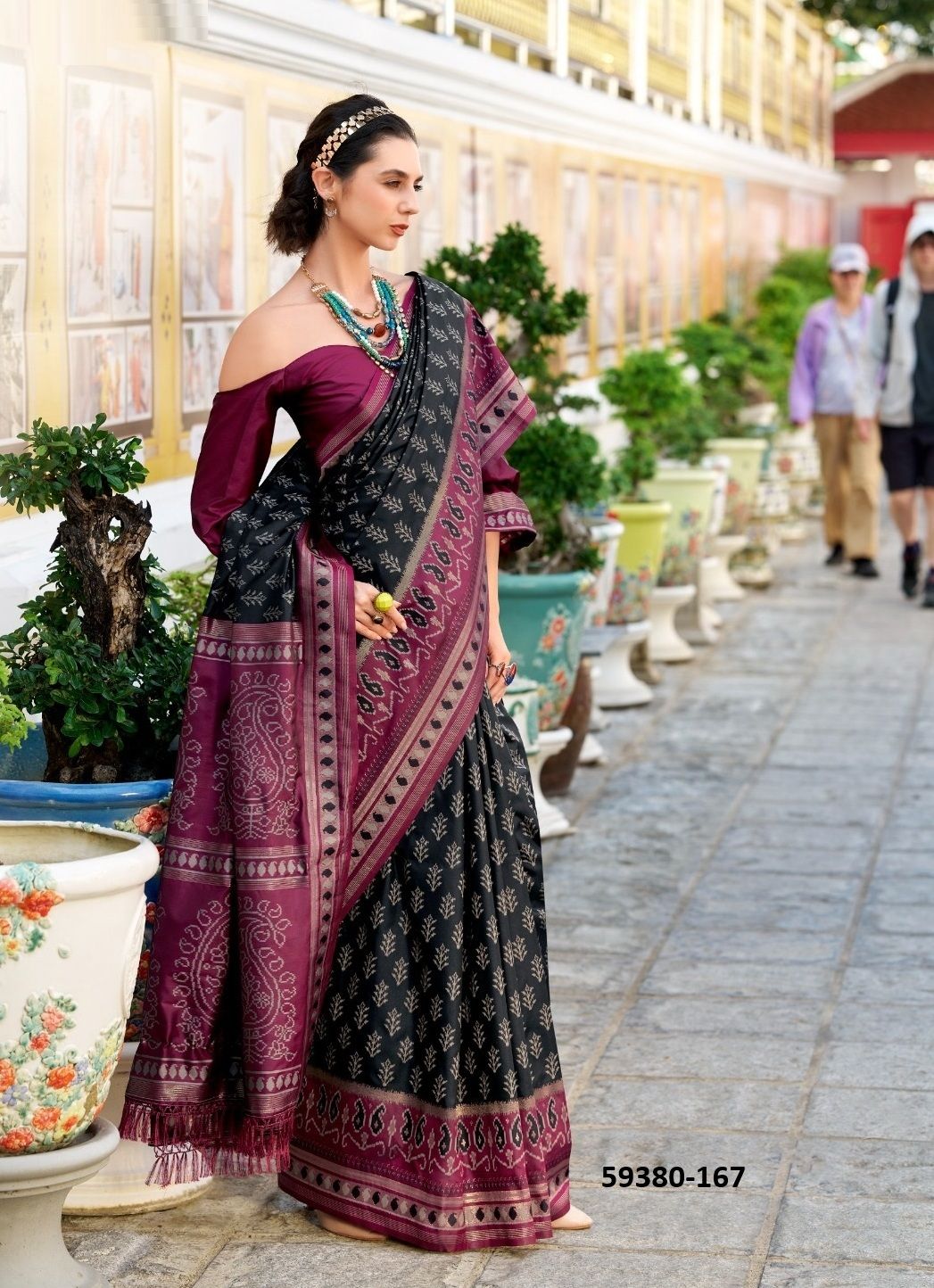 TAJ MAHAL 2 - Catalog # 59380 (Set of 8 Sarees) by Brand MEHERIYA