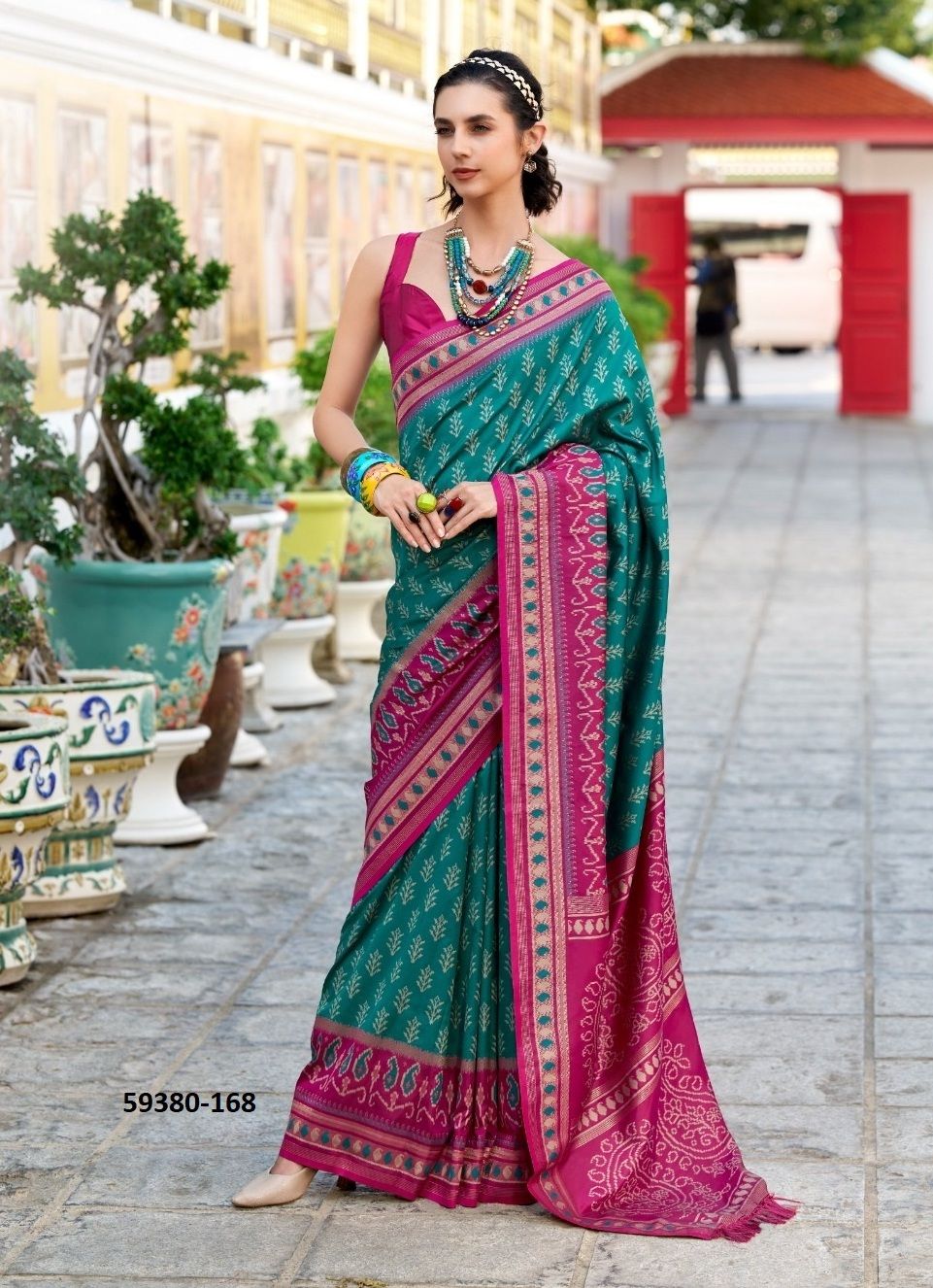 TAJ MAHAL 2 - Catalog # 59380 (Set of 8 Sarees) by Brand MEHERIYA