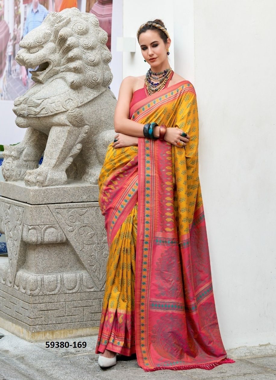 TAJ MAHAL 2 - Catalog # 59380 (Set of 8 Sarees) by Brand MEHERIYA