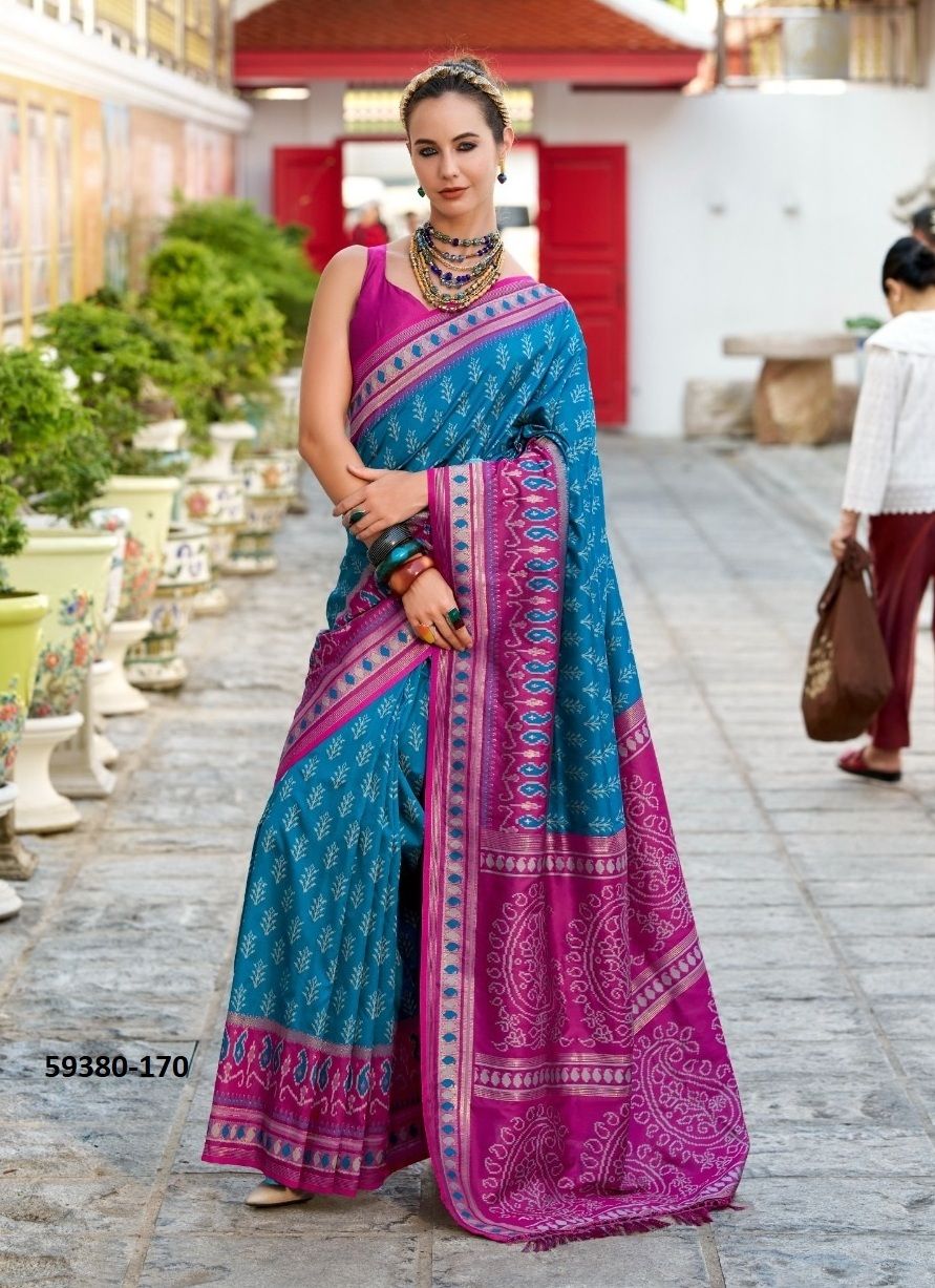 TAJ MAHAL 2 - Catalog # 59380 (Set of 8 Sarees) by Brand MEHERIYA