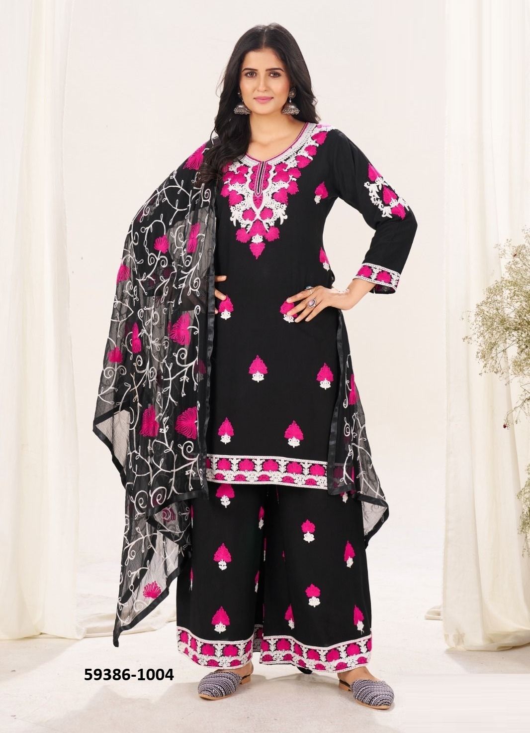 PINK LOTUS - Catalog # 59386 (Set of 4 Readymade Salwar Suits) by Brand AABHARAN