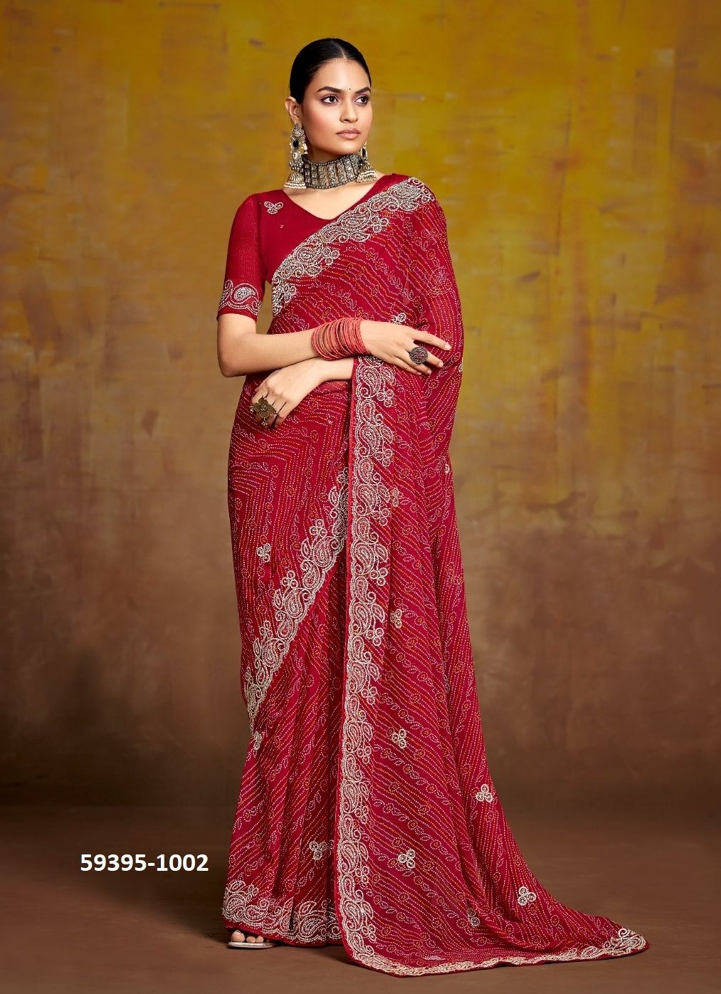 BINDNI - Catalog # 59395 (Set of 5 Sarees) by Brand STAVAN