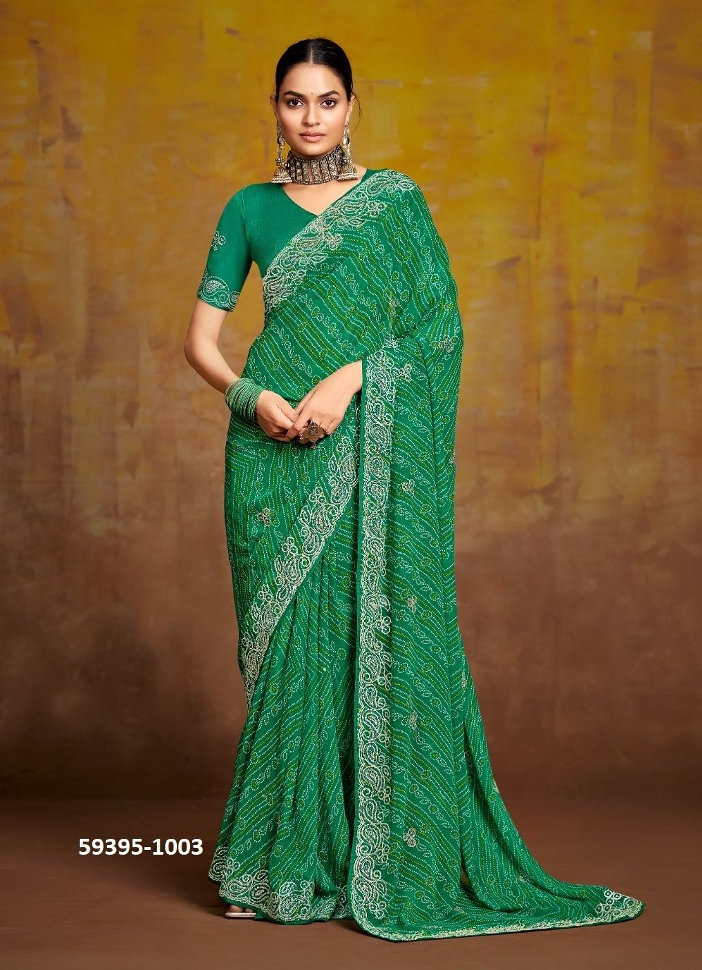 BINDNI - Catalog # 59395 (Set of 5 Sarees) by Brand STAVAN