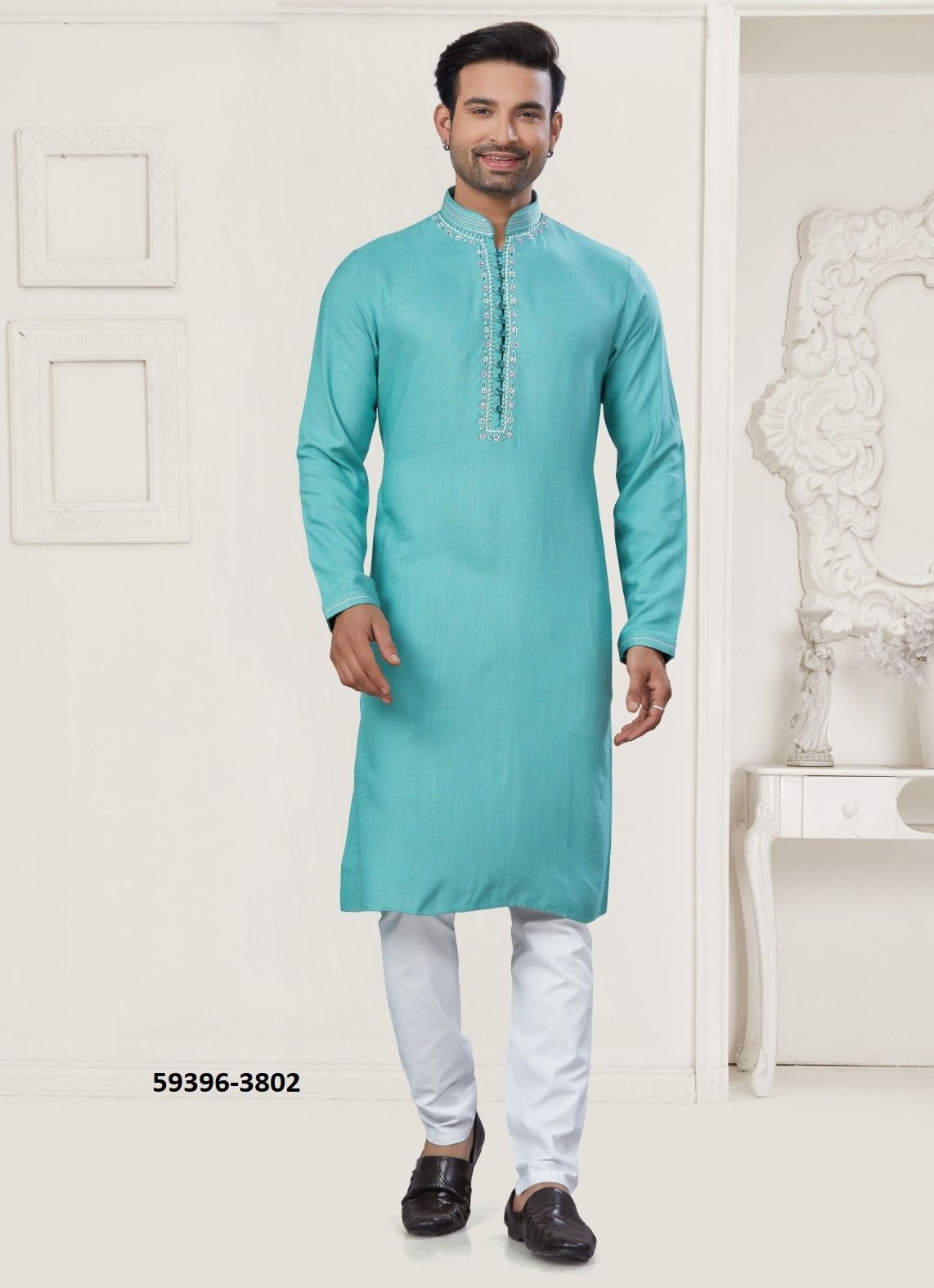 WEDDING COLLECTION 38 - Catalog # 59396 (Set of 6 Men's Ethnic Wear) by Brand DESI MUSE