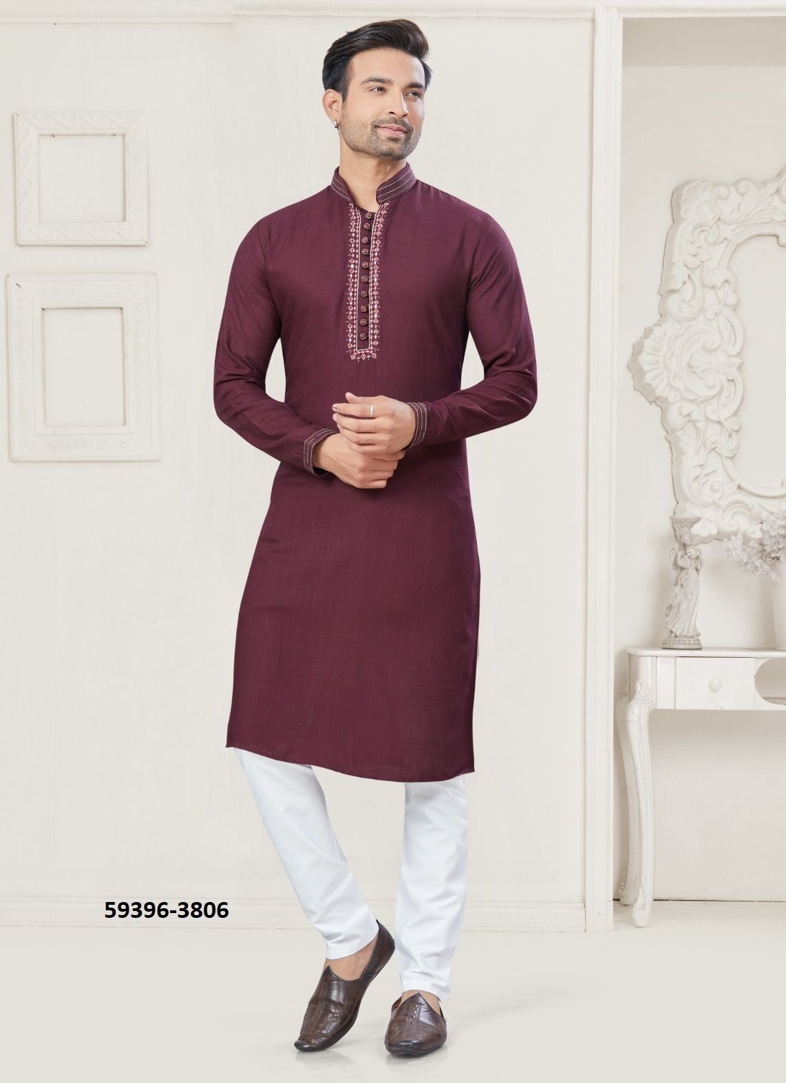 WEDDING COLLECTION 38 - Catalog # 59396 (Set of 6 Men's Ethnic Wear) by Brand DESI MUSE