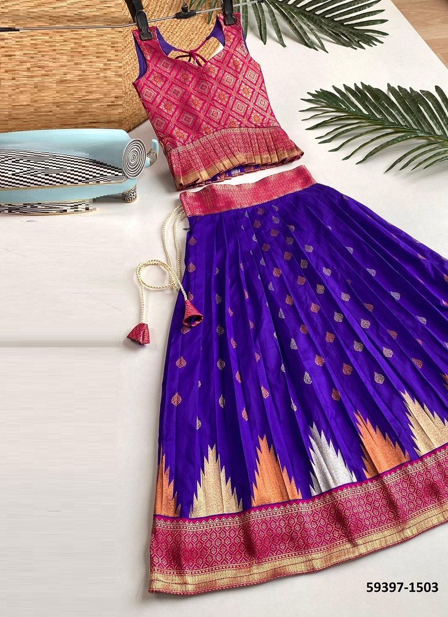 AMISHA - Catalog # 59397 (Set of 9 Readymade Lehengas) by Brand MEHERIYA
