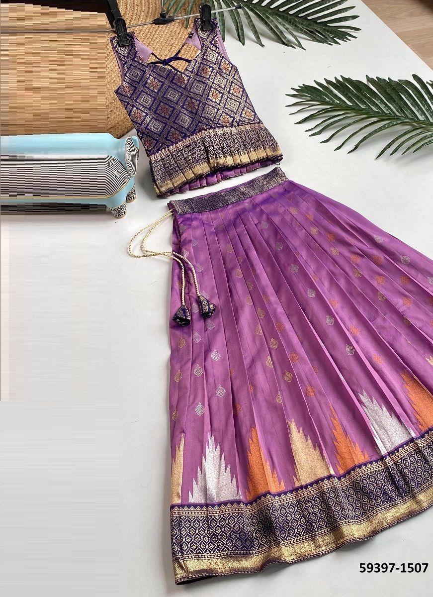 AMISHA - Catalog # 59397 (Set of 9 Readymade Lehengas) by Brand MEHERIYA
