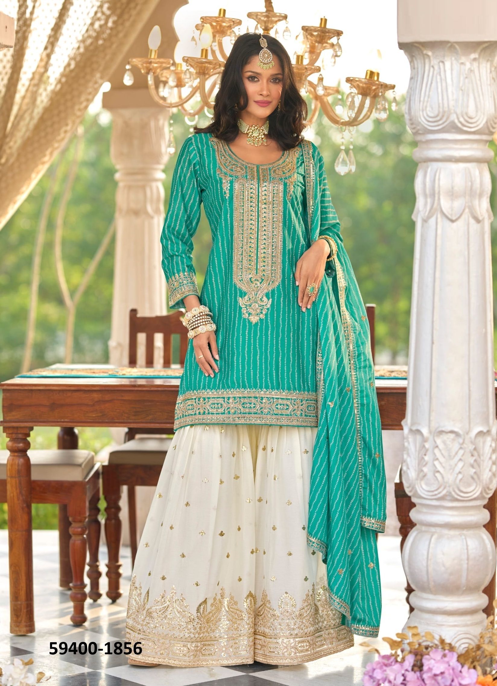 SEERAT - Catalog # 59400 (Set of 3 Readymade Salwar Suits) by Brand EBA LIFESTYLE