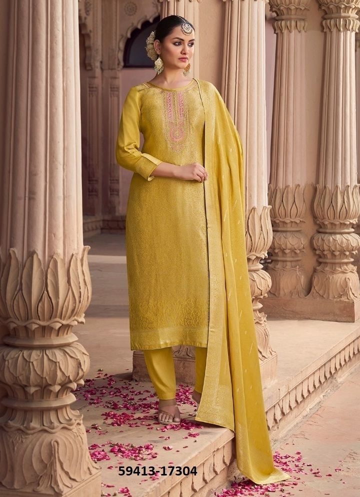 DEBOTRI 2 - Catalog # 59413 (Set of 6 Semi-Stitched / Un-Stitched Suits) by Brand KALARANG