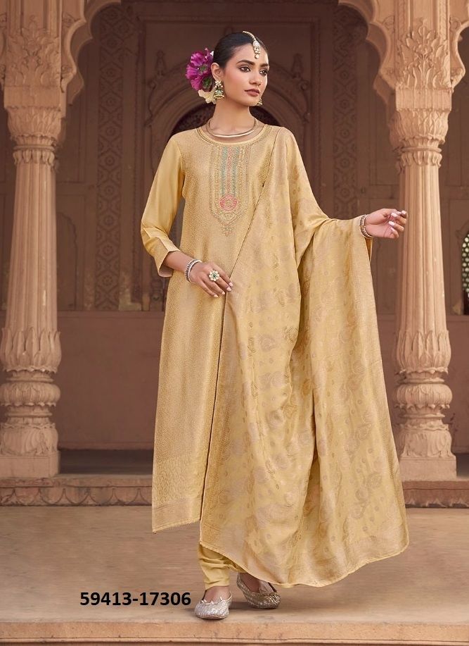 DEBOTRI 2 - Catalog # 59413 (Set of 6 Semi-Stitched / Un-Stitched Suits) by Brand KALARANG